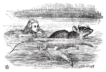 Image showing Alice swimming near a mouse