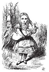 Image showing Alice and the pig baby - Alice's Adventures in Wonderland origin