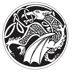 Image showing A druidic astronomical symbol of a dragon