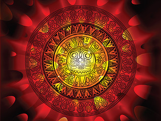 Image showing Maya calendar on a end of days background