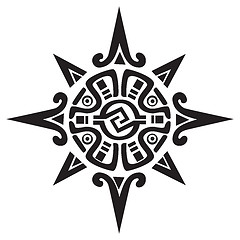 Image showing Mayan or Incan symbol of a sun or star