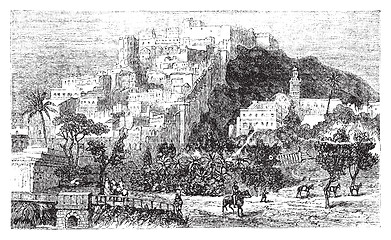 Image showing Algiers city vintage engraving. Capital of Algeria.