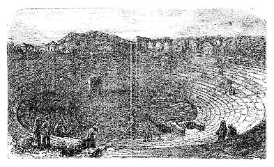 Image showing Verona Arena in 1890, in Verona, Italy. Vintage engraving.