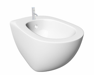 Image showing Round bidet design for bathrooms. 3D illustration