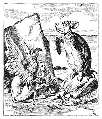 Image showing The Mock Turtle and Gryphon sing to Alice - Alice's Adventures i