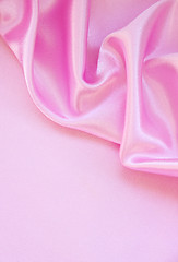 Image showing Smooth elegant pink silk as background 