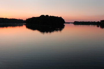 Image showing Reservoir after sunset