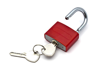 Image showing Red padlock