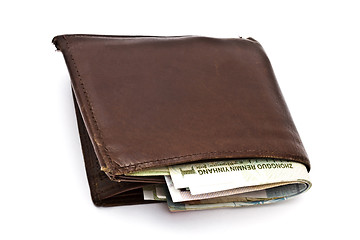 Image showing Old wallet and currency 