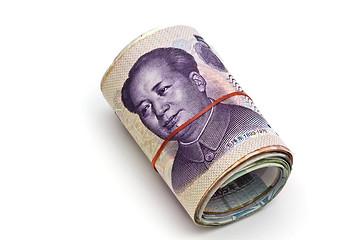 Image showing Roll of chinese money