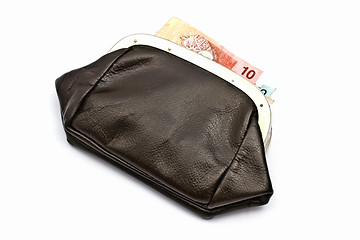 Image showing Old purse and money