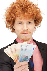 Image showing handsome man with euro cash money