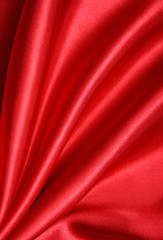 Image showing Smooth Red Silk as background 