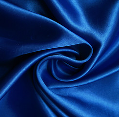 Image showing Smooth elegant blue silk as background 