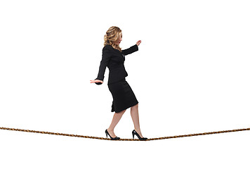 Image showing woman on rope