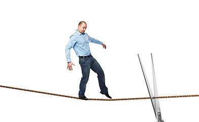 Image showing acrobat on rope