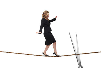 Image showing woman on rope