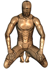 Image showing man sitting in metal