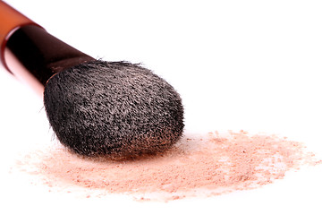 Image showing Face powder and brush