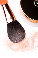 Image showing Face powder and brush