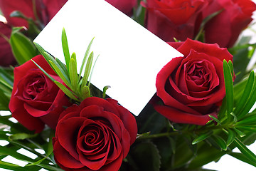 Image showing Red roses and greetings card 3