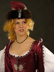 Image showing Girl in Polish clothes of 17 century