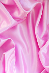 Image showing Smooth elegant pink silk as background 