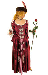 Image showing Woman in Polish clothes with rose