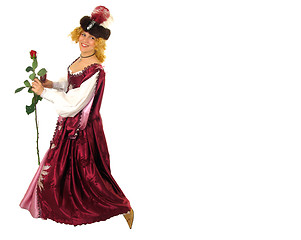 Image showing Woman in Polish clothes with rose