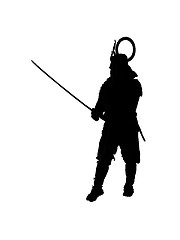 Image showing Japanese samurai silhouette