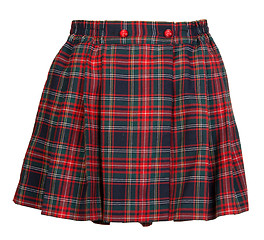 Image showing Plaid red feminine skirt