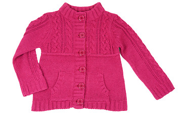 Image showing Red knitted baby dress