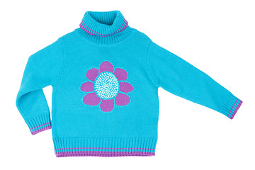 Image showing Blue children's knitted sweater
