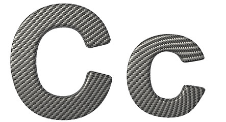 Image showing Carbon fiber font C lowercase and capital letters