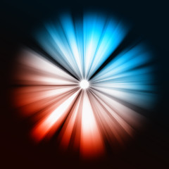 Image showing Blue and red Beams of light: shining star 