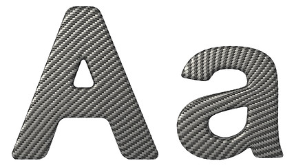 Image showing Carbon fiber font A lowercase and capital letters