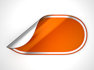 Image showing Orange rounded hamous sticker or label 