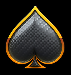 Image showing Spades textured card suits over black