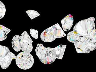 Image showing Diamonds or gemstones isolated on black