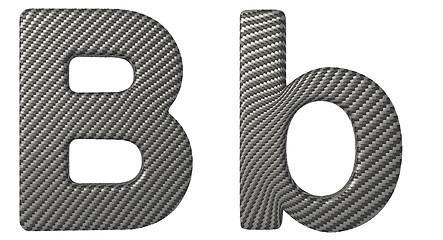 Image showing Carbon fiber font B lowercase and capital letters