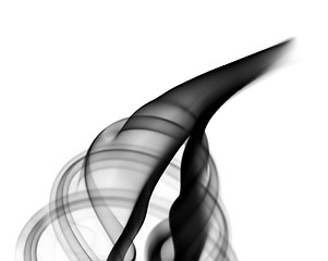 Image showing Abstract black smoke swirl on white