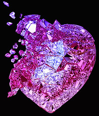 Image showing Broken crystal Heart: unrequited love or death