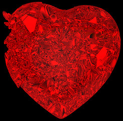 Image showing Broken crystal Heart: disease or pain