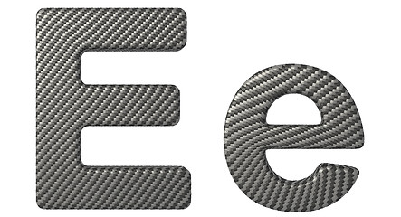 Image showing Carbon fiber font E lowercase and capital letters