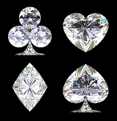 Image showing Sparkling Diamond shaped Card Suits