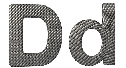 Image showing Carbon fiber font D lowercase and capital letters