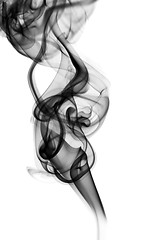 Image showing Abstract black smoke pattern on white