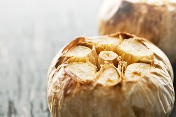 Image showing Roasted garlic bulbs