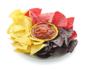 Image showing Tortilla chips and salsa