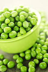 Image showing Bowl of green peas